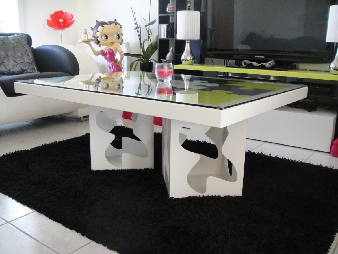 Table basse Puzzle 2 pieds